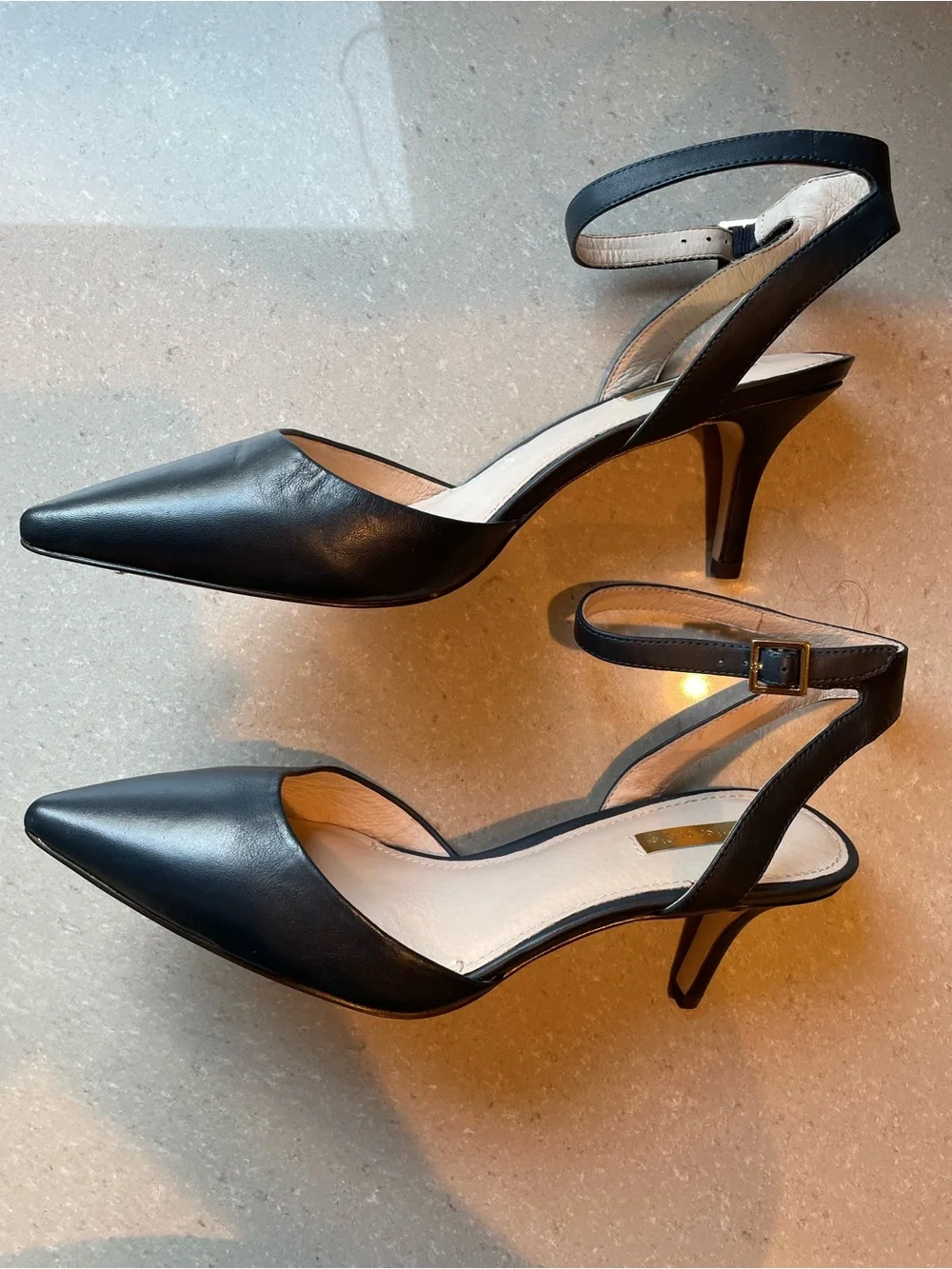 Louise et Cie Pointed-Toe Slingback Heels | Navy